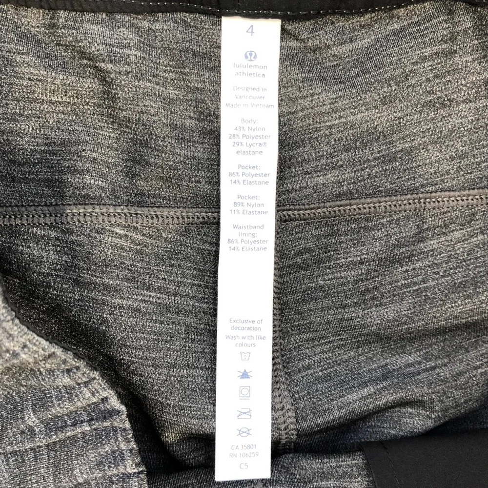 Lululemon, On The Fly Pant, Heathered Black, Size 4 - Picture 8 of 12
